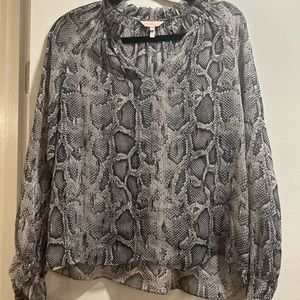 Rebecca Taylor Silk Long Sleeve Blouse.